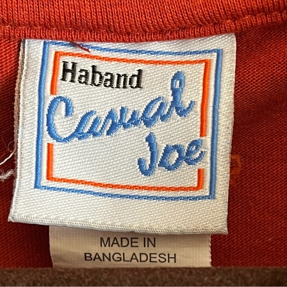 Haband Casual Joe Burnt Orange Long Sleeve Polo Shirt - Picture 5 of 9